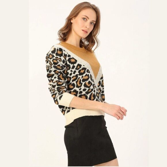 Vero Moda Apres Ski Chalet Leopard Sweater - Picture 1 of 6